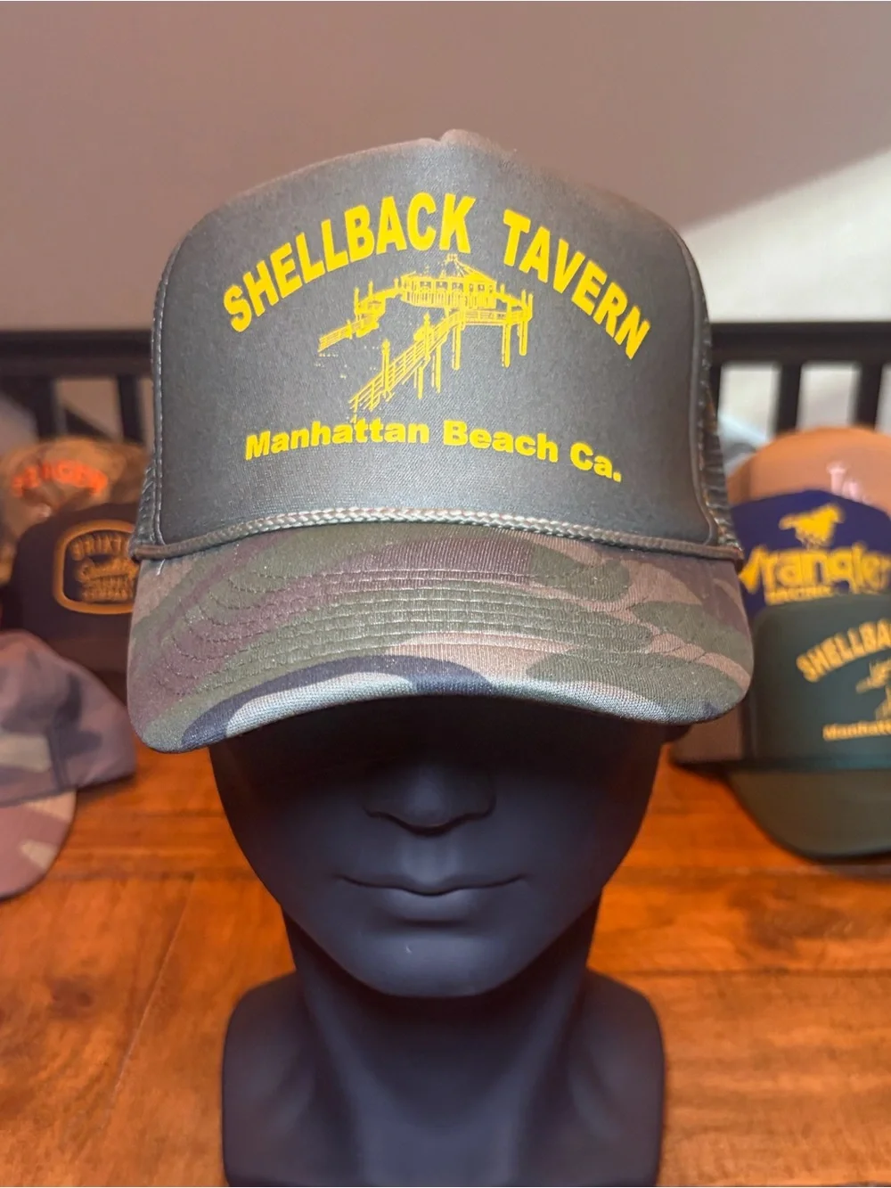 Shellback Tavern Manhattan Beach CA Camouflage Trucker Hat